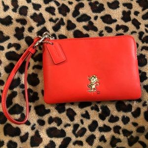 Coach X Baseman Leather Wristlet